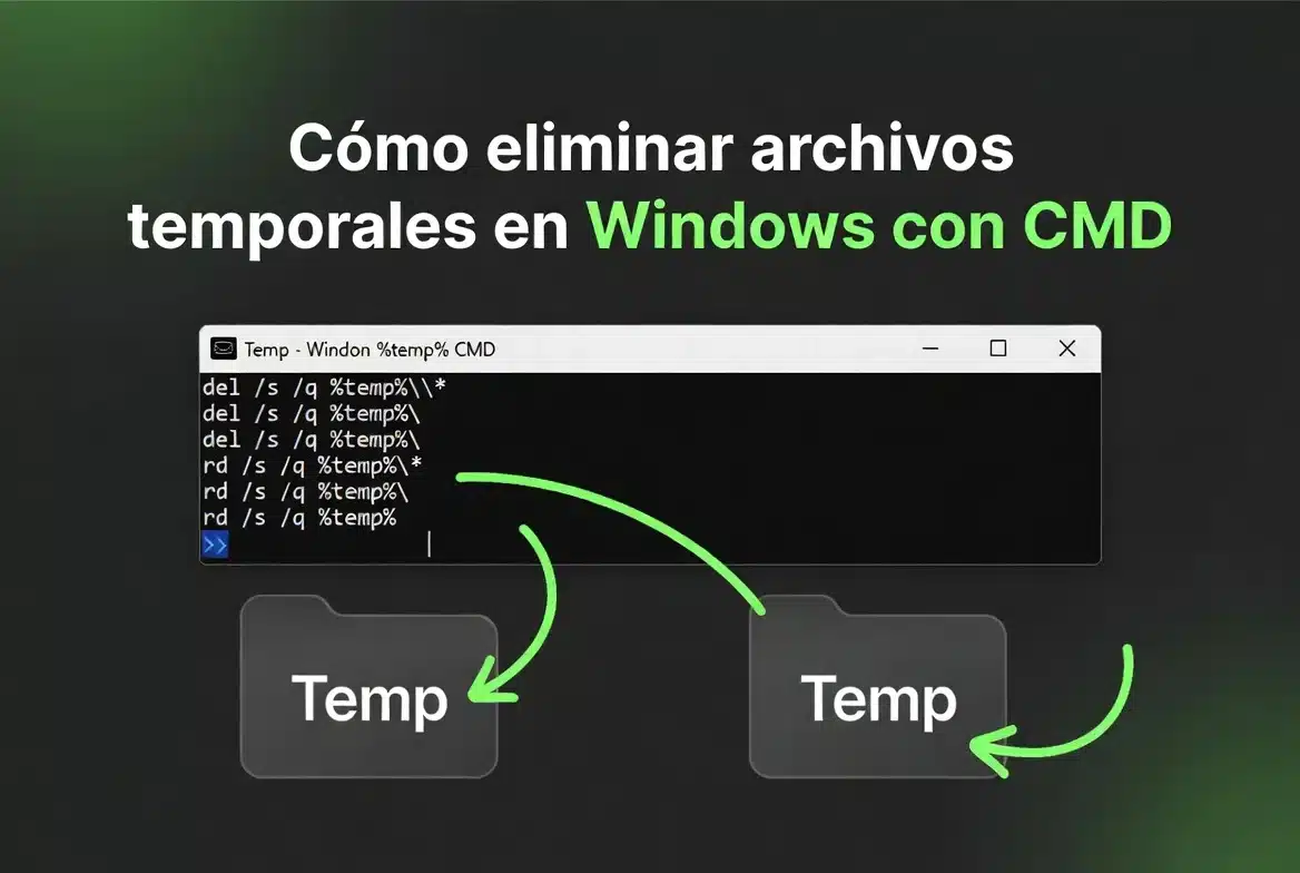Cómo eliminar archivos temporales en Windows con CMD
