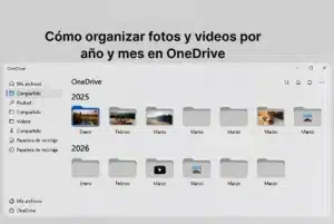 Cómo organizar fotos y videos por año y mes en OneDrive