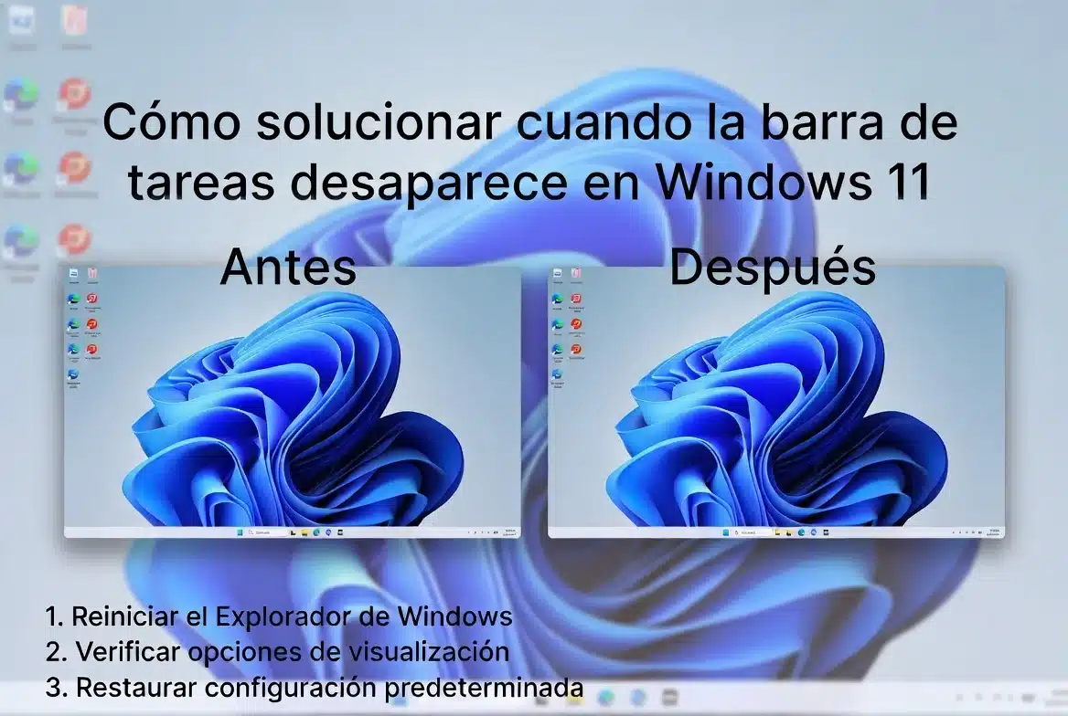 Cómo solucionar cuando la barra de tareas desaparece en Windows 11