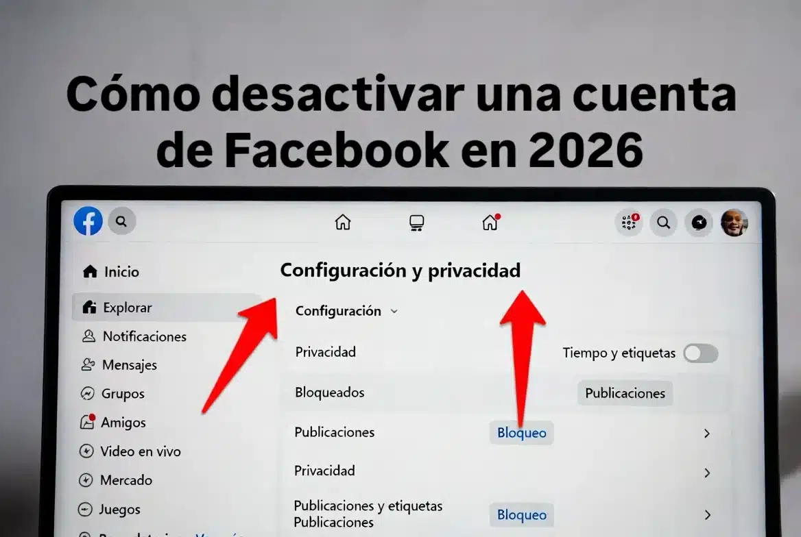 Cómo desactivar una cuenta de Facebook en 2026