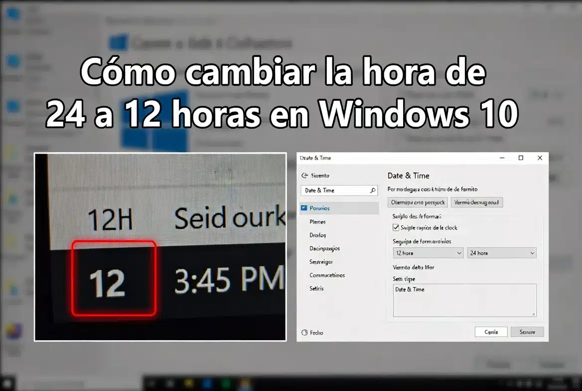 Cómo cambiar la hora de 24 a 12 horas en Windows 10